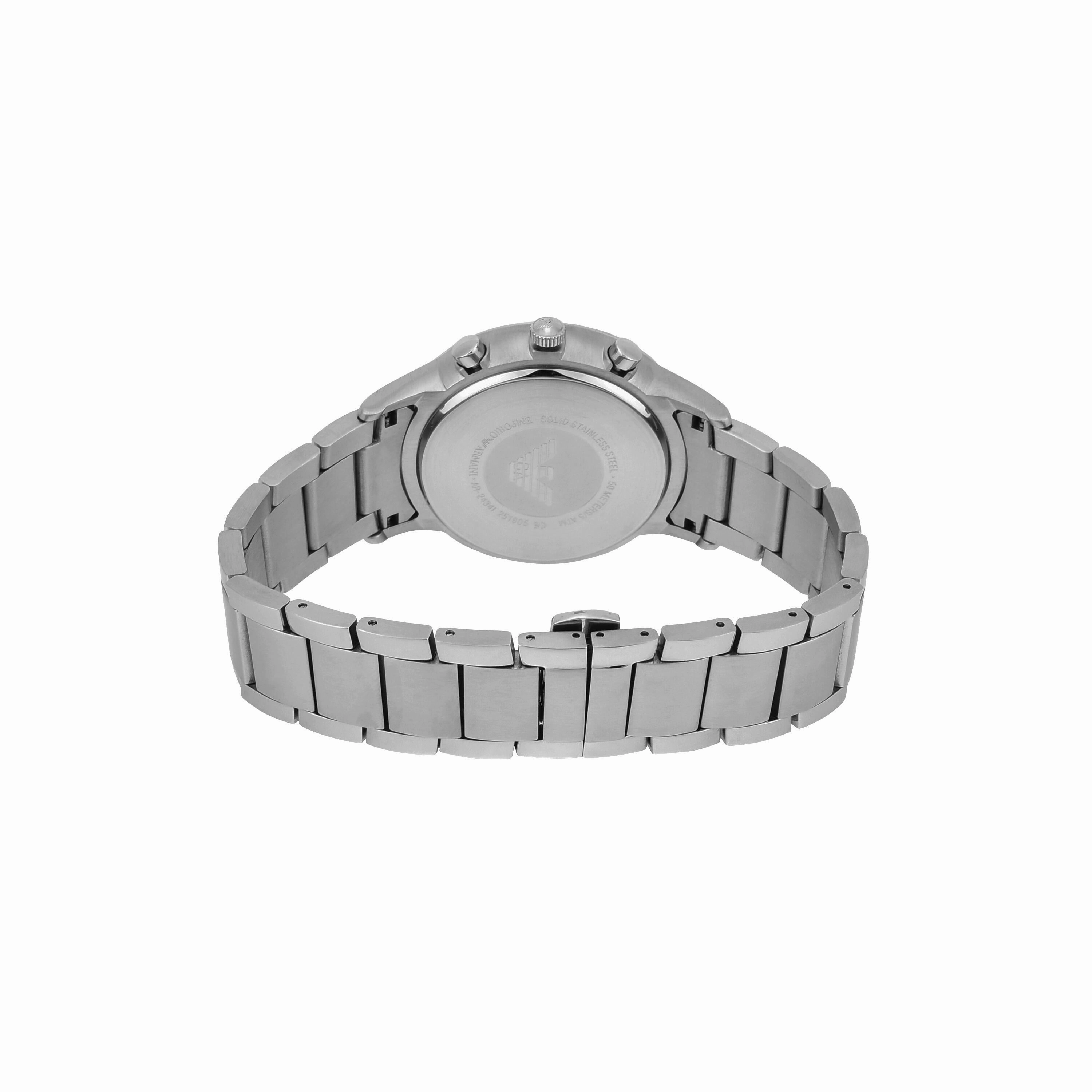 Emporio Armani Silver-Tone Chronograph Watch AR2434
