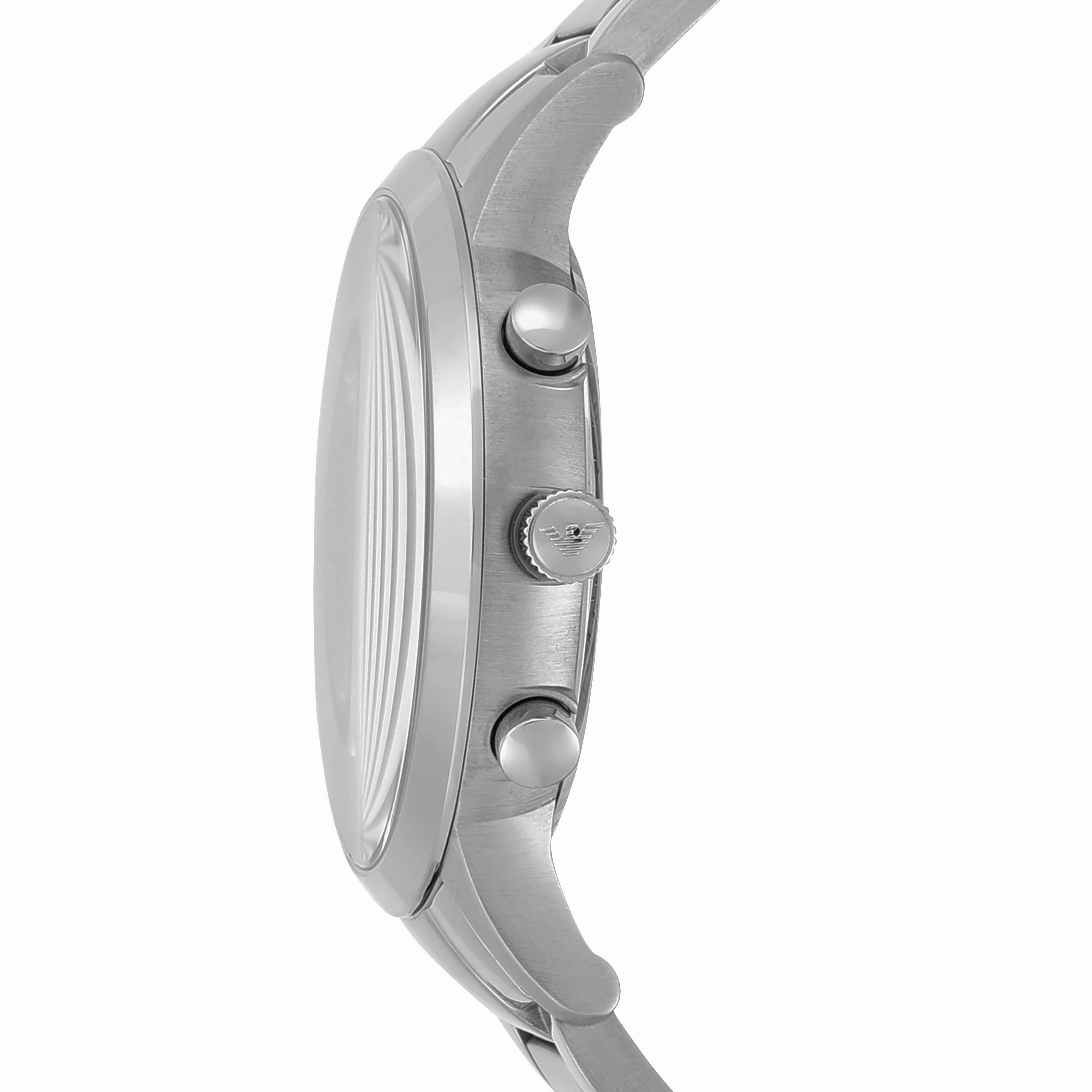 Emporio Armani Silver-Tone Chronograph Watch AR2434