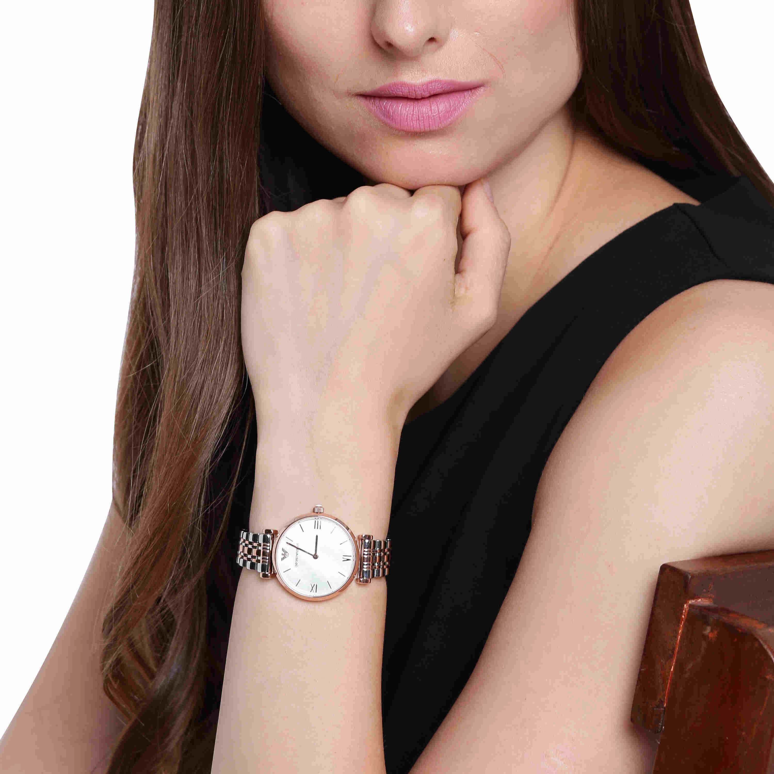 Emporio Armani Two Tone Analogue Watch AR1683