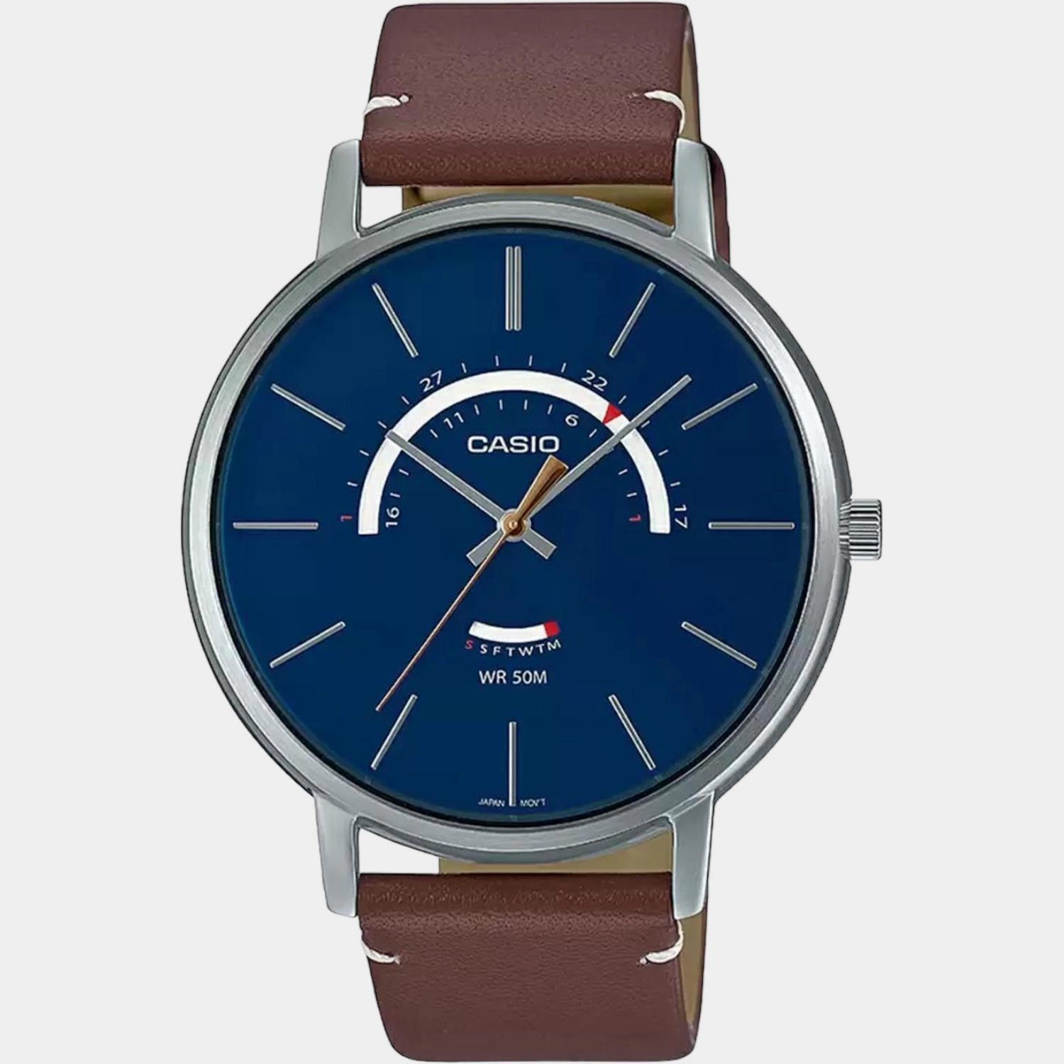 Enticer Men's Analog Leather Watch A1878 - MTP-B105L-2AVDF