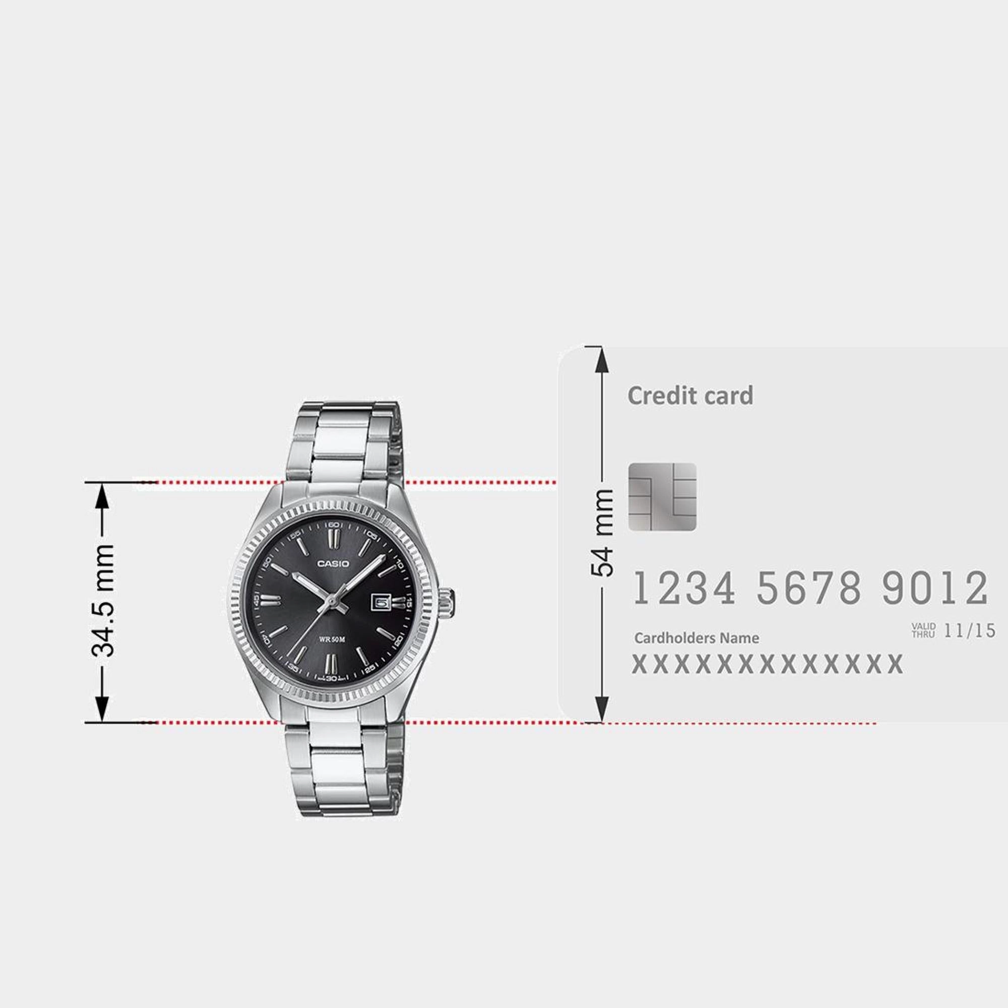 Enticer Women Quartz Black Dial Analog Stainless Steel Watch LTP-1302D-1A1VDF A1535