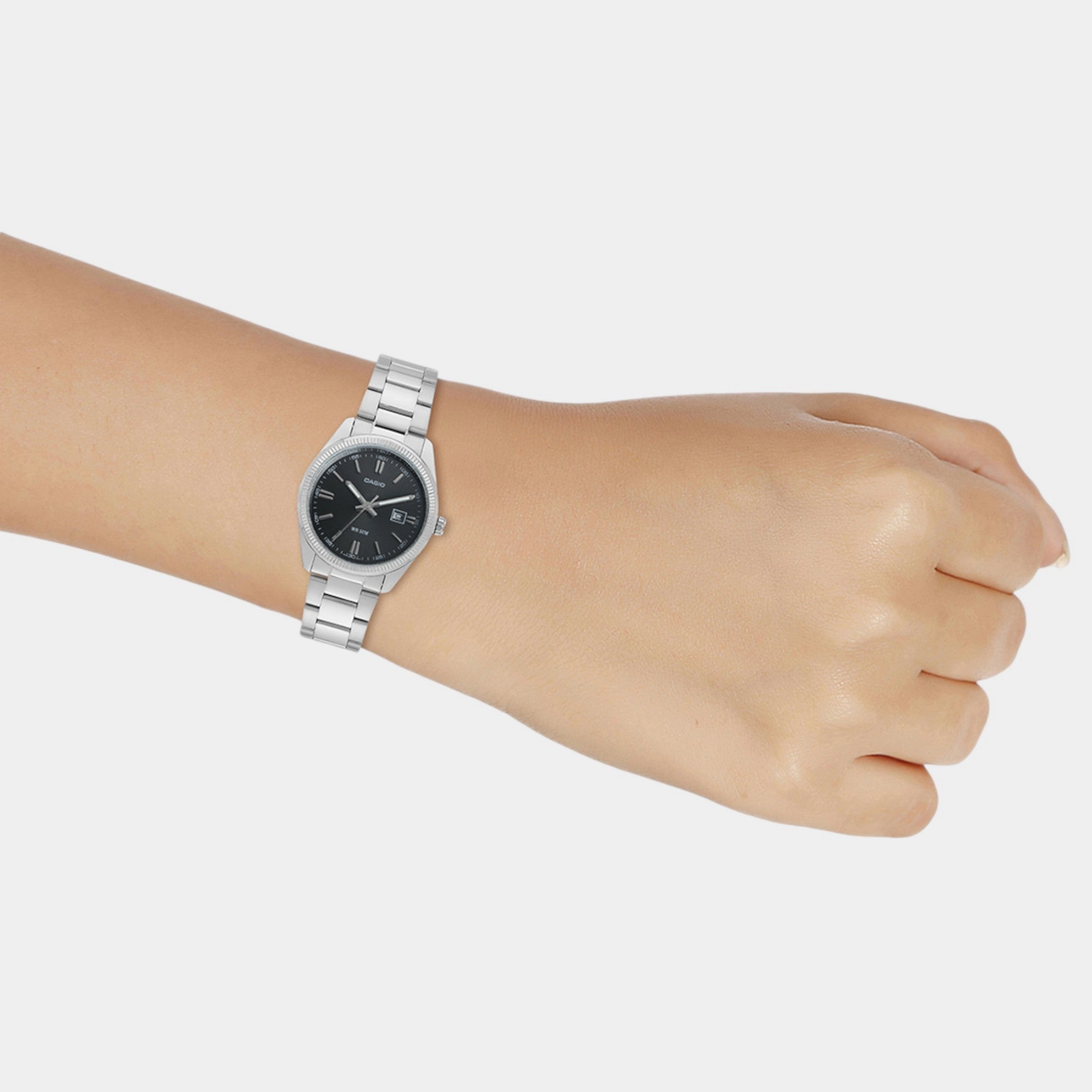 Enticer Women Quartz Black Dial Analog Stainless Steel Watch LTP-1302D-1A1VDF A1535