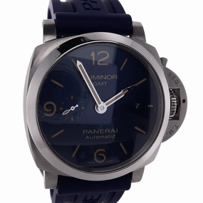 Estate Panerai Stainless Steel Gents 44mm Luminor Blue Dial Blue Rubber Strap PAM01033