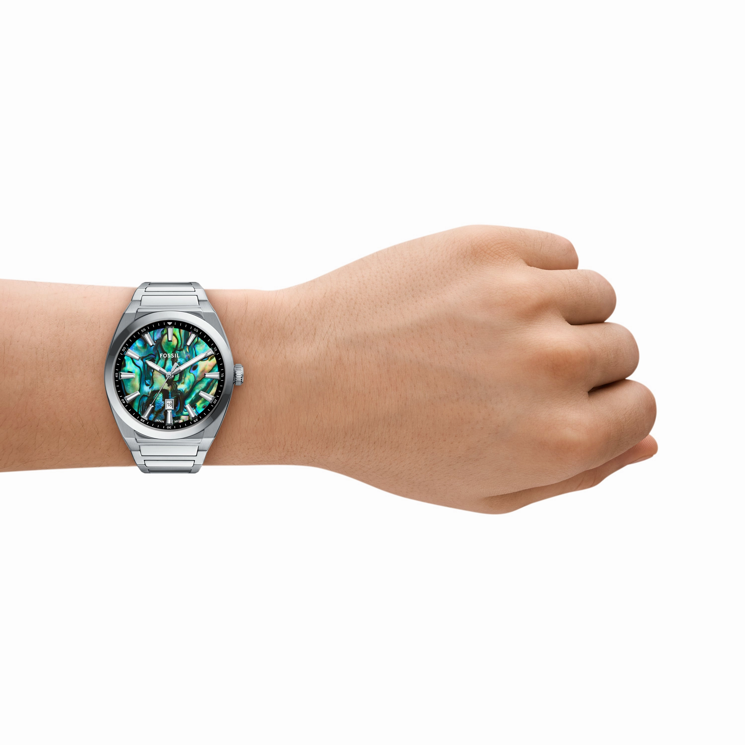 Everett Three-Hand Date Stainless Steel Watch