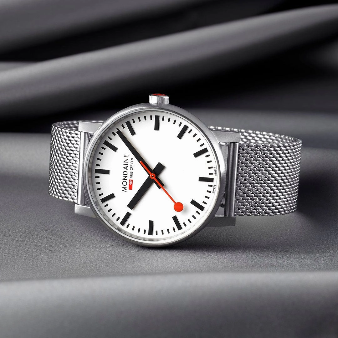 Evo2, Polished Steel, 43 mm, Stainless Steel