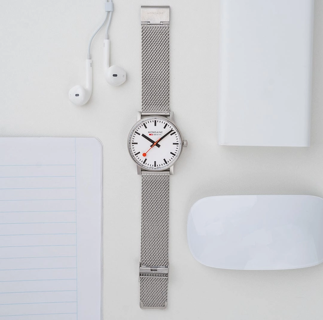 Evo2, Polished Steel, 43 mm, Stainless Steel