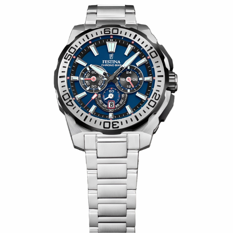 Festina Chrono Bike Blue Dial Stainless Steel Strap Watch f20724/2