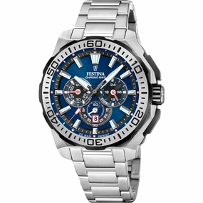 Festina Chrono Bike Blue Dial Stainless Steel Strap Watch f20724/2