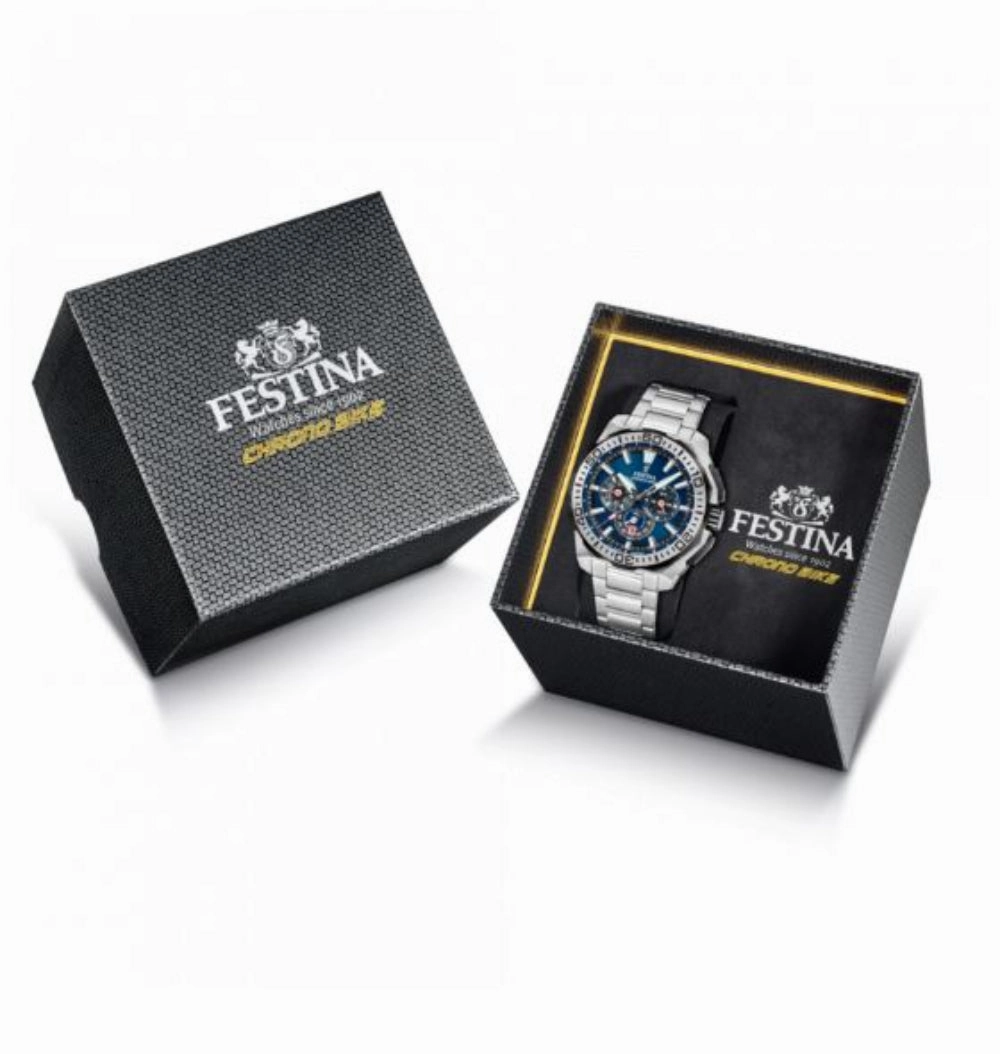 Festina Chrono Bike Blue Dial Stainless Steel Strap Watch f20724/2