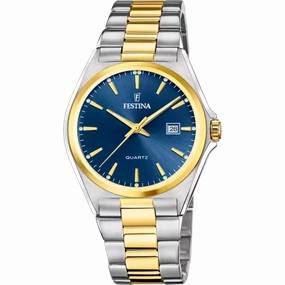 Festina Men's Elegance and Precision Timepiece with Steel Strap and Blue Dial F20554/4