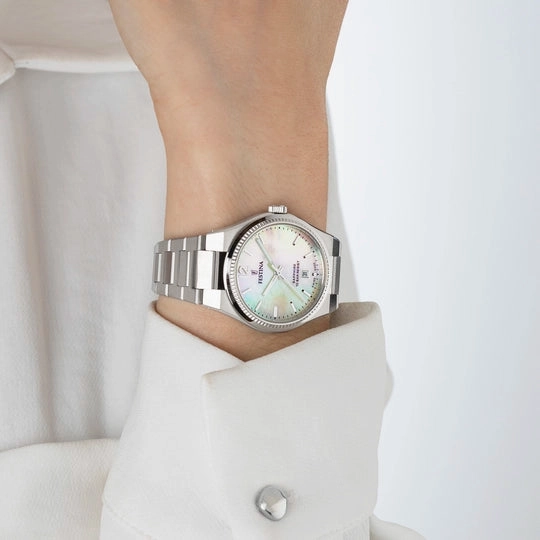 Festina Swiss Made Mother of Pearl Dial Stainless Steel Bracelet Women's Watch F20052/1