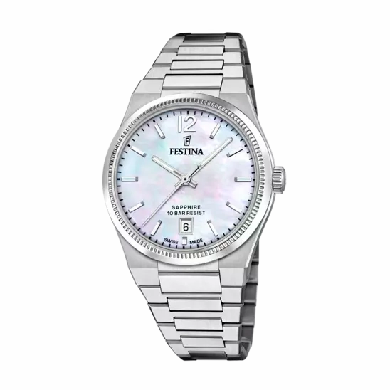 Festina Swiss Made Mother of Pearl Dial Stainless Steel Bracelet Women's Watch F20052/1