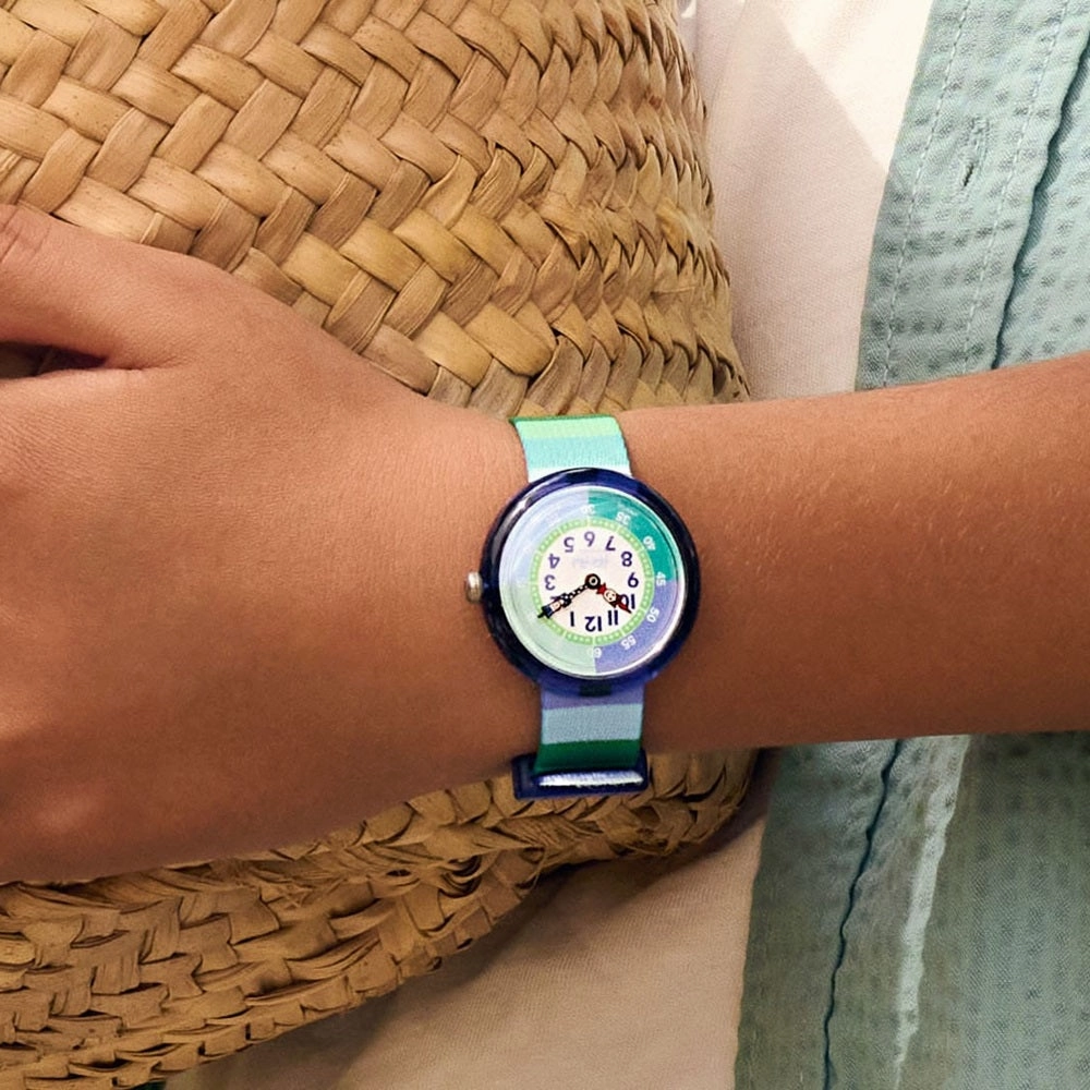 Flik Flak Stripy Green Kids Watch FBNP226