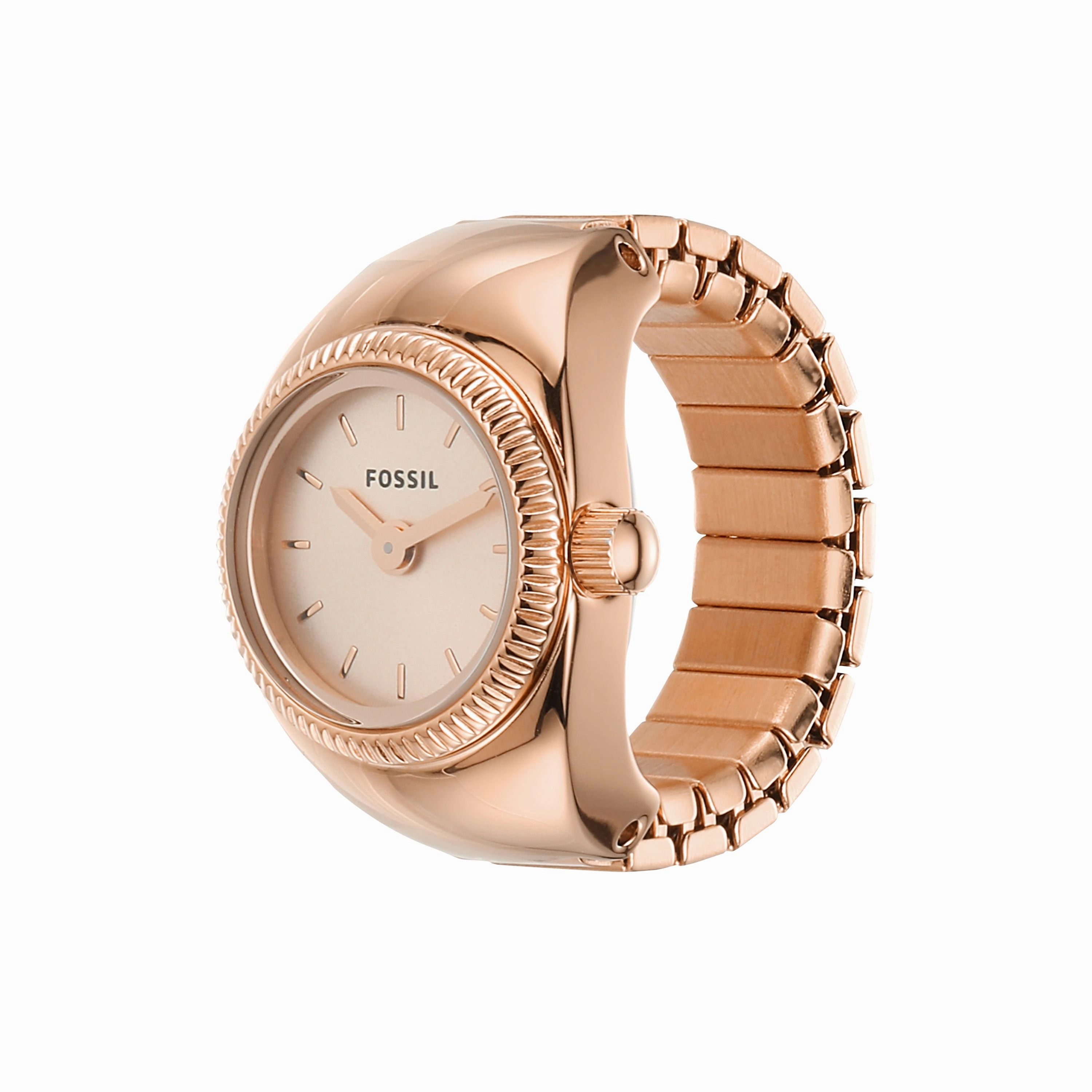 Fossil Elegance Ring Watch ES5247 C Rose Gold Two-Hand Timepiece