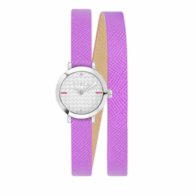 Furla Women's Vittoria Silver Dial SS Calfskin Leather Watch