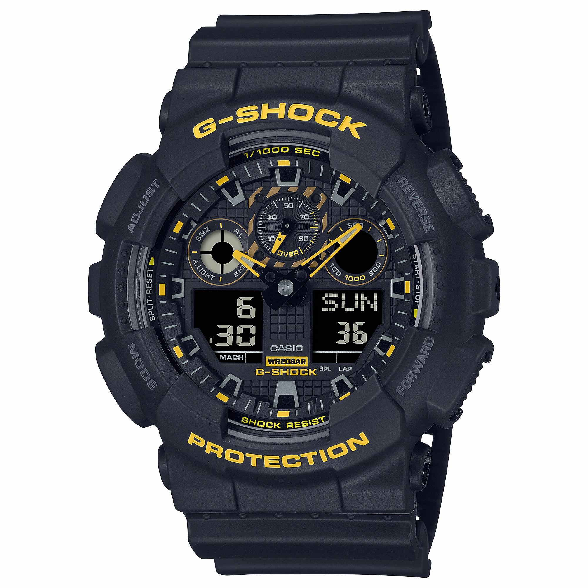 G-Shock Analog Digital Black & Yellow DUO Watch GA100CY-1A