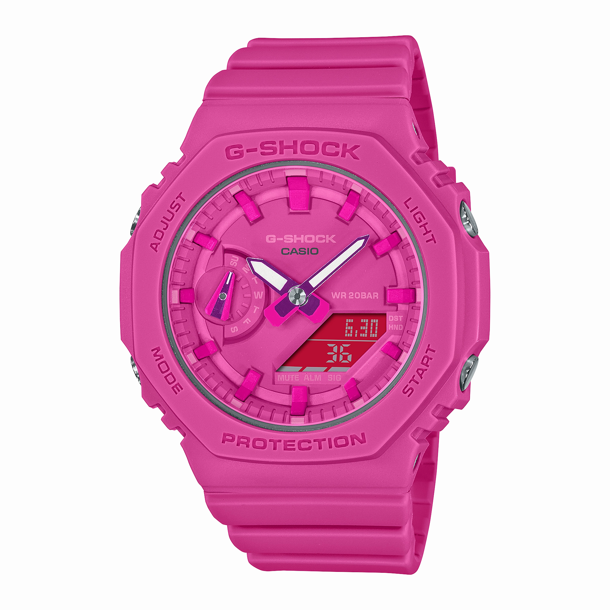 G-Shock Analog-Digital Pink Dial Resin Band Watch GMAS2100P-4A