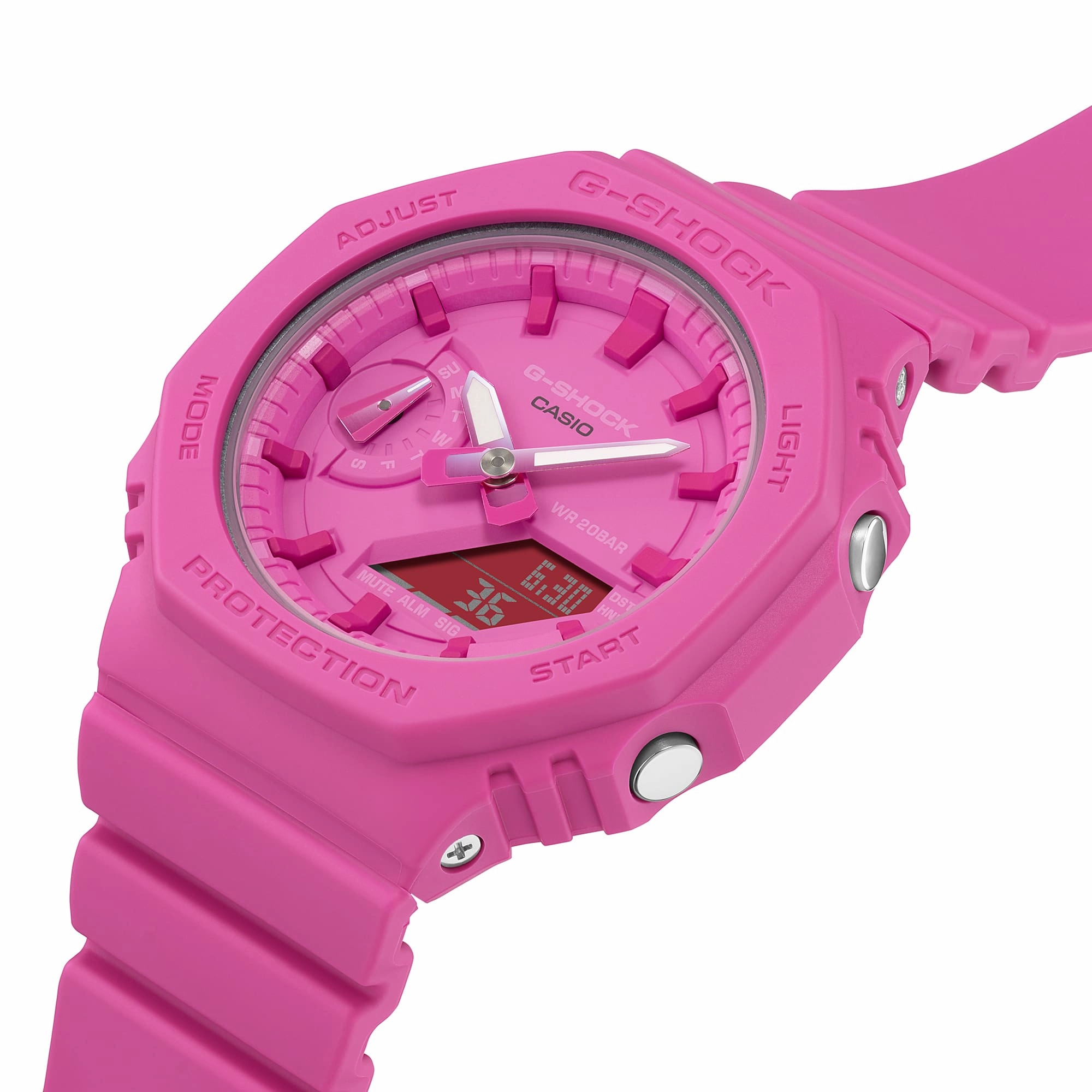 G-Shock Analog-Digital Pink Dial Resin Band Watch GMAS2100P-4A