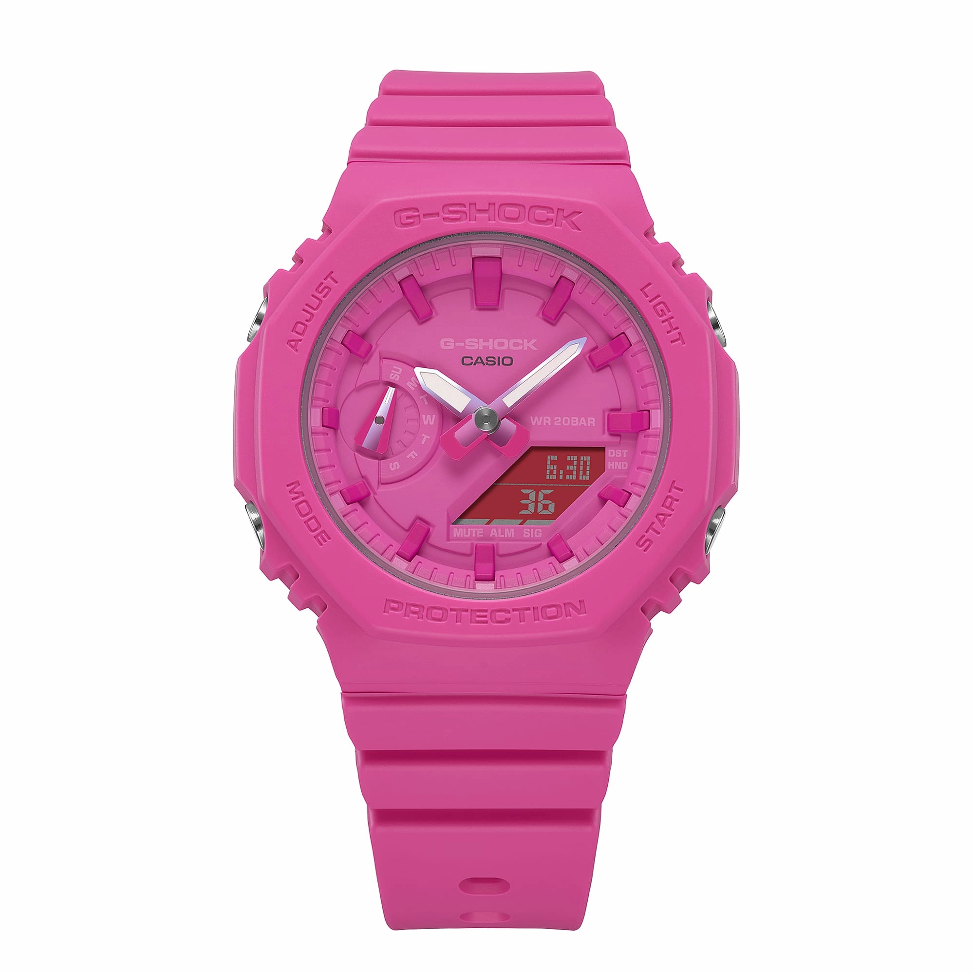 G-Shock Analog-Digital Pink Dial Resin Band Watch GMAS2100P-4A