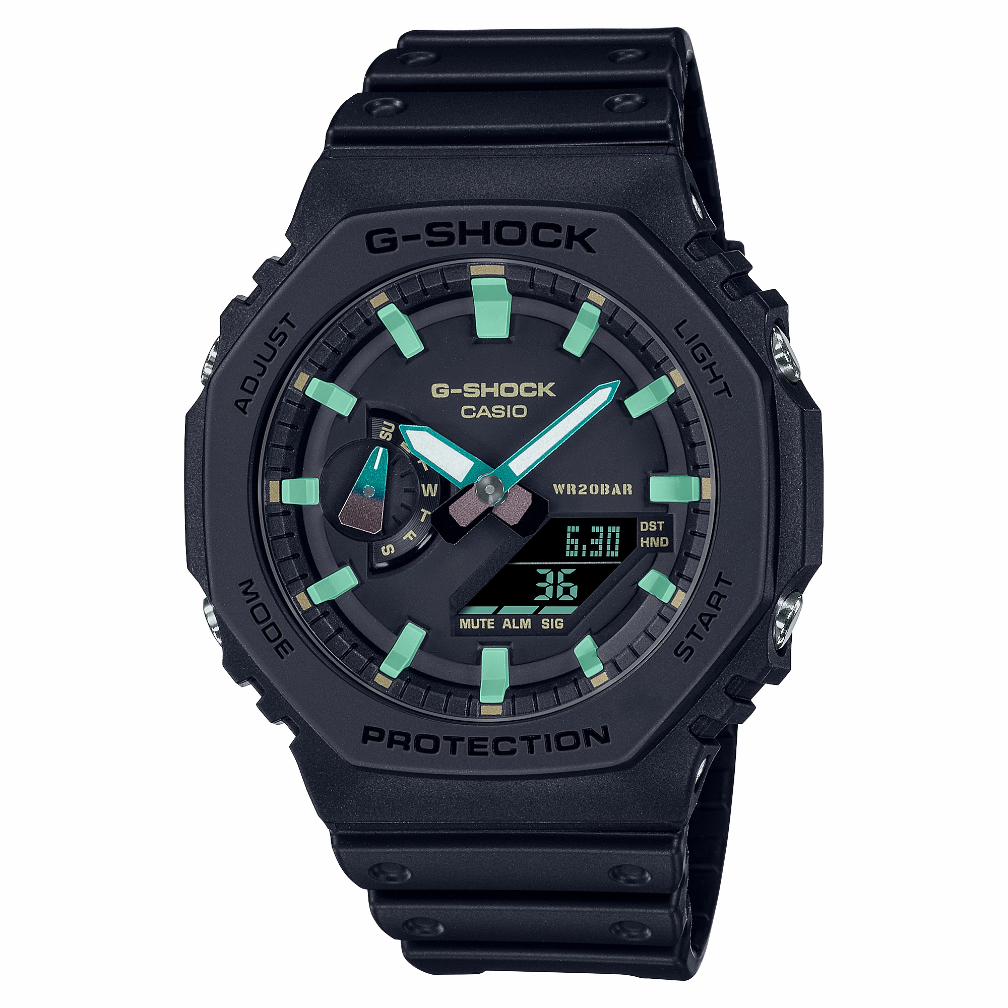 G-Shock Digital Black Resin Band Men's Watch GA2100RC-1A