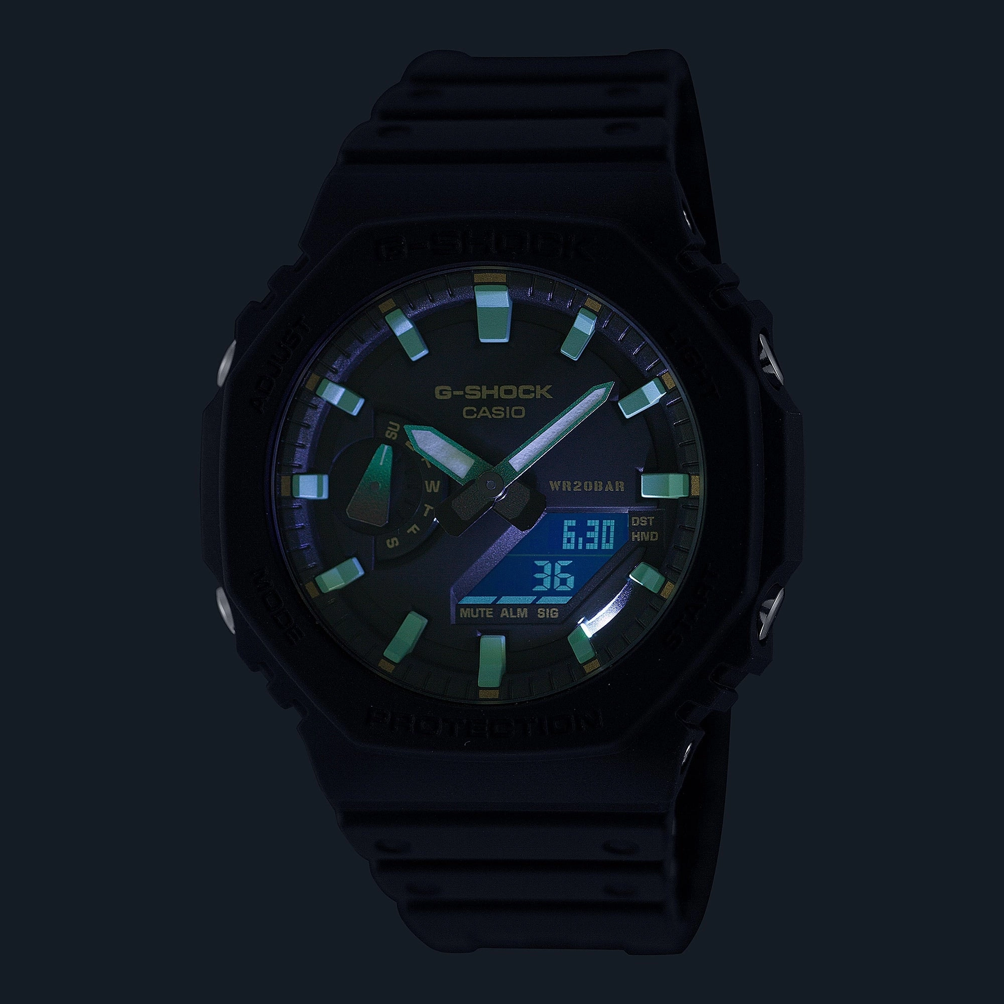 G-Shock Digital Black Resin Band Men's Watch GA2100RC-1A
