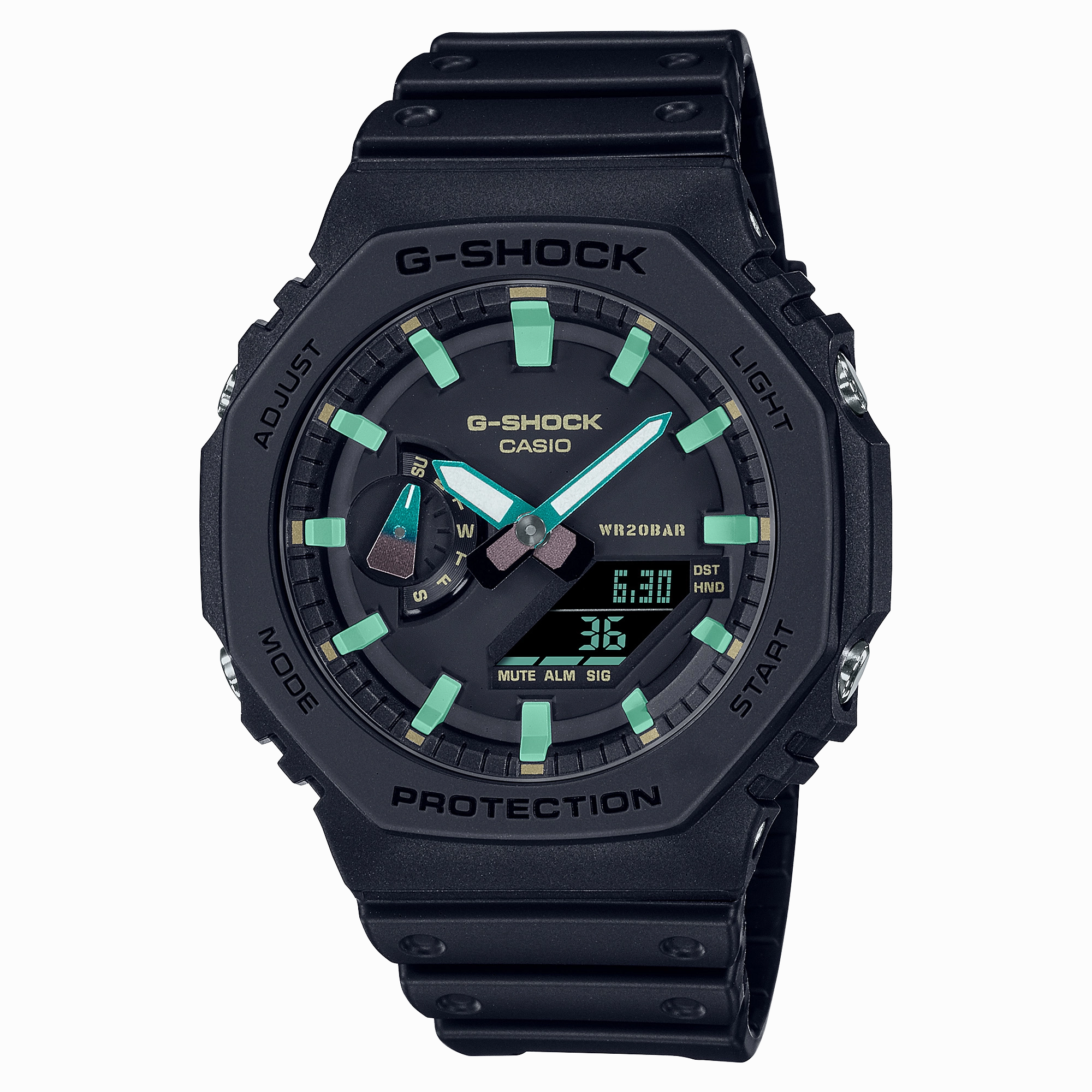 G-Shock Digital Black Resin Band Men's Watch GA2100RC-1A