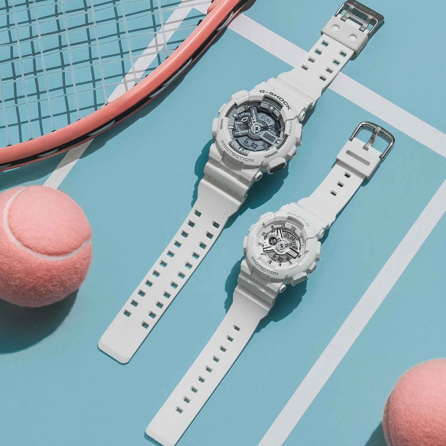 G-Shock Digital White Resin Band Watch BA110X-7A3