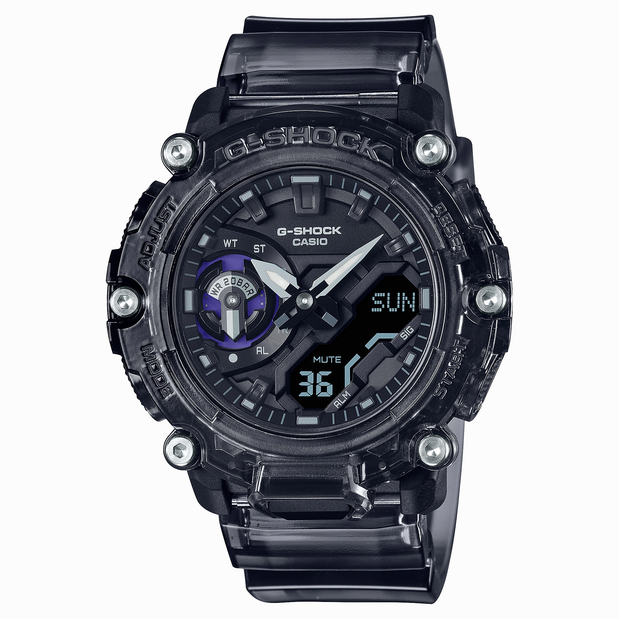 G-Shock DUO Carbon Sound Wave Transparent Mens Watch GA2200SKL-8A
