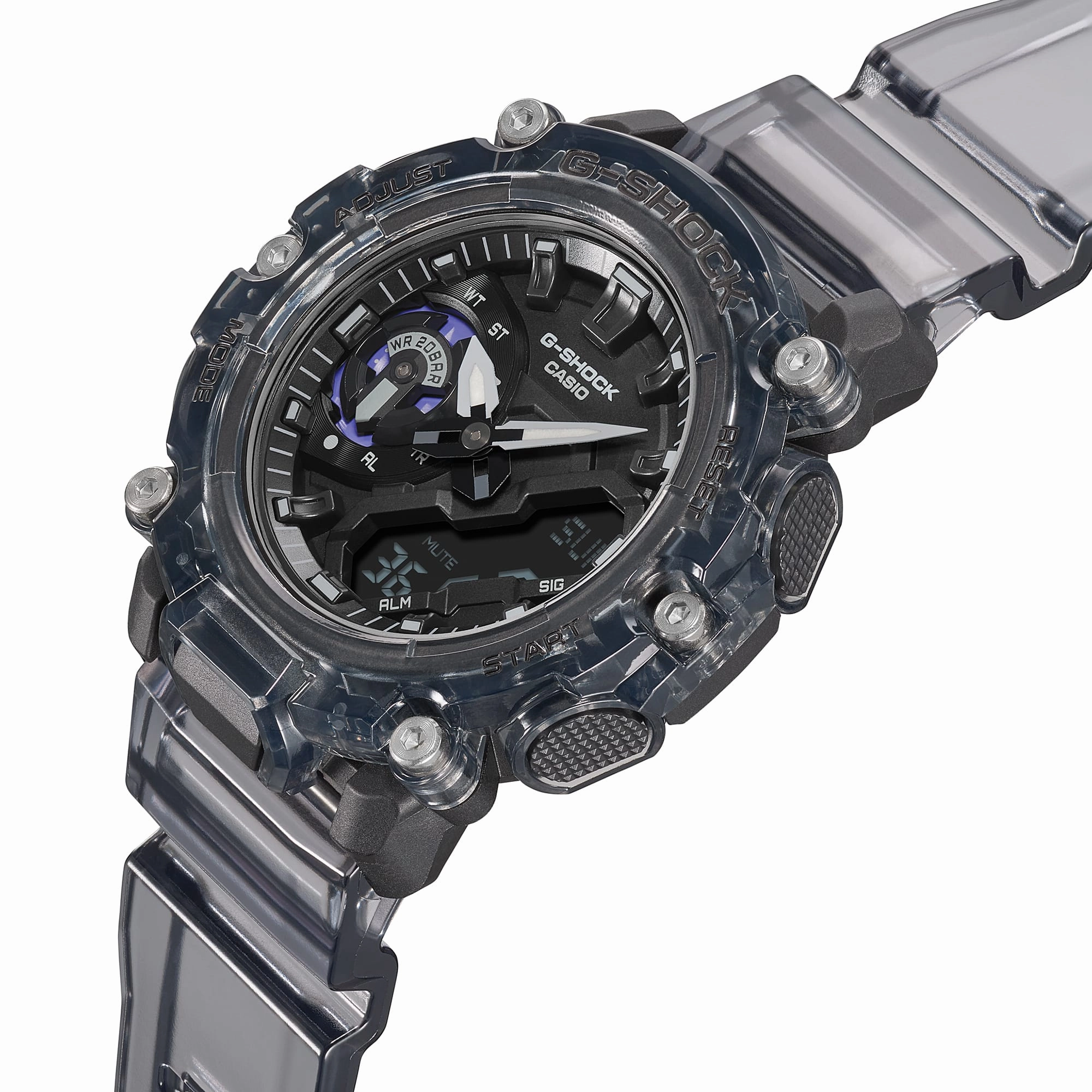 G-Shock DUO Carbon Sound Wave Transparent Mens Watch GA2200SKL-8A