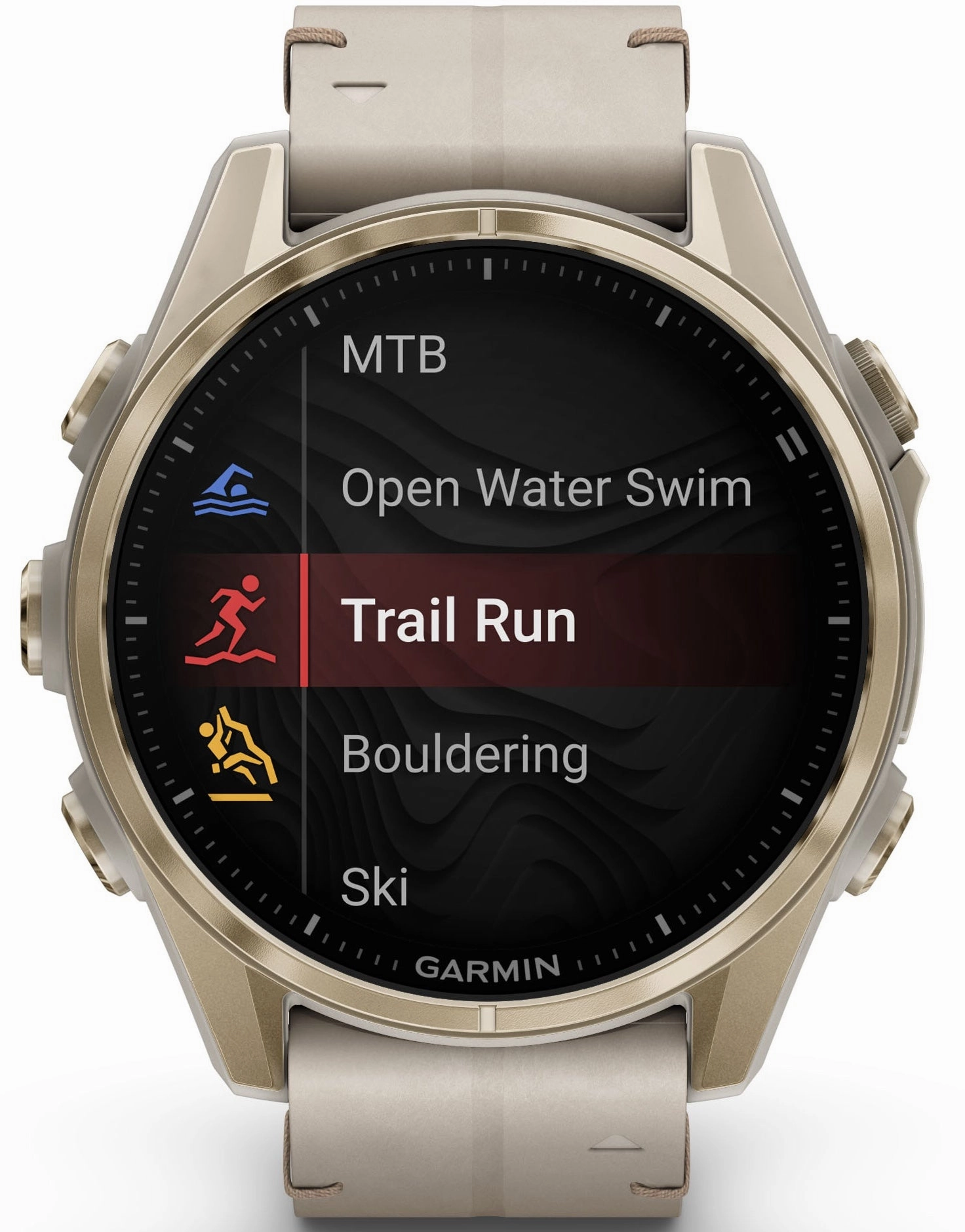 Garmin Fenix 8 43mm Sapphire AMOLED Soft Gold Limestone Leather Watch