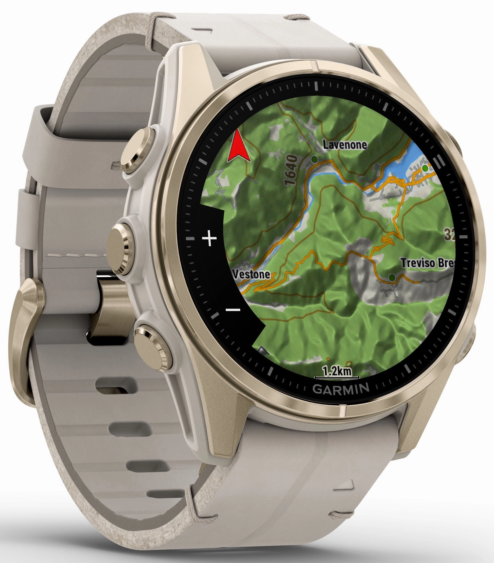 Garmin Fenix 8 43mm Sapphire AMOLED Soft Gold Limestone Leather Watch