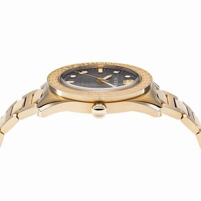 Gents Greca Dome Gold-Tone Black Watch VE2T00522