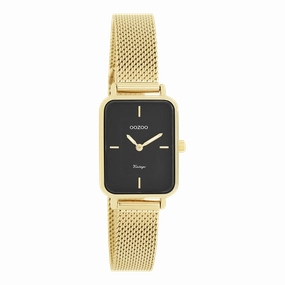 Gold coloured OOZOO watch with metal mesh bracelet - C20354