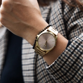 Gold coloured OOZOO watch with stainless steel bracelet - C11431