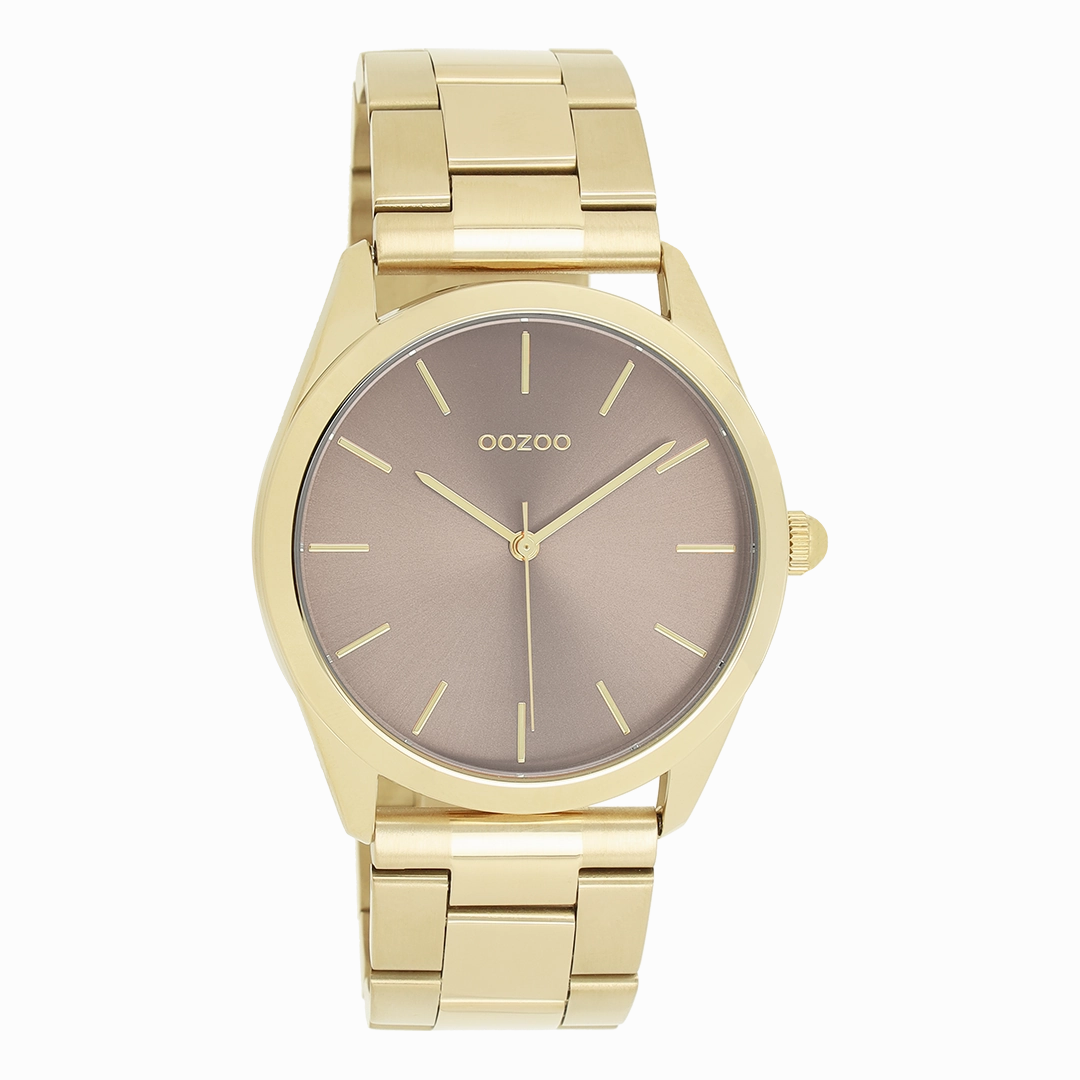 Gold coloured OOZOO watch with stainless steel bracelet - C11431