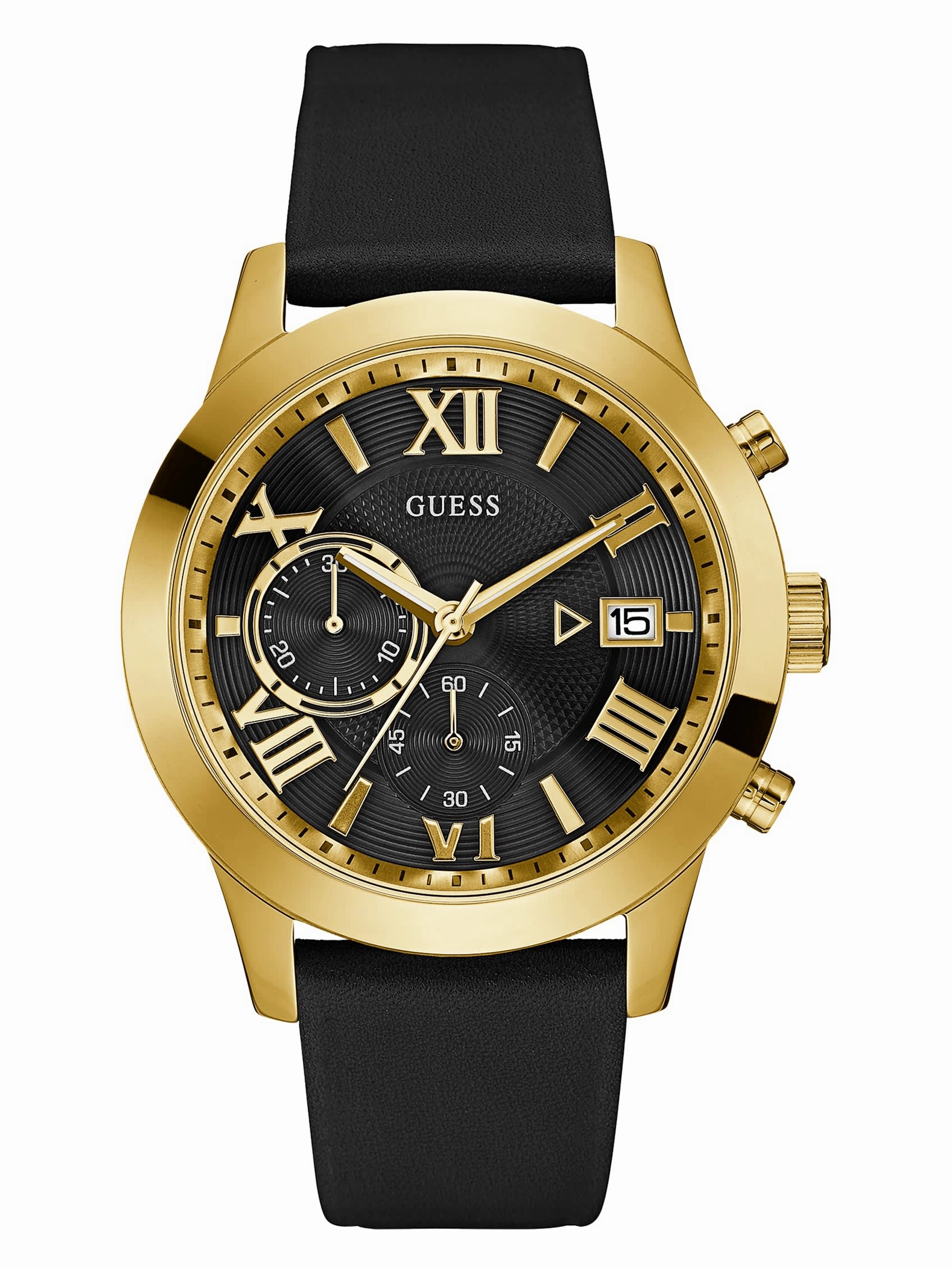 Gold-Tone and Leather Multifunction Watch