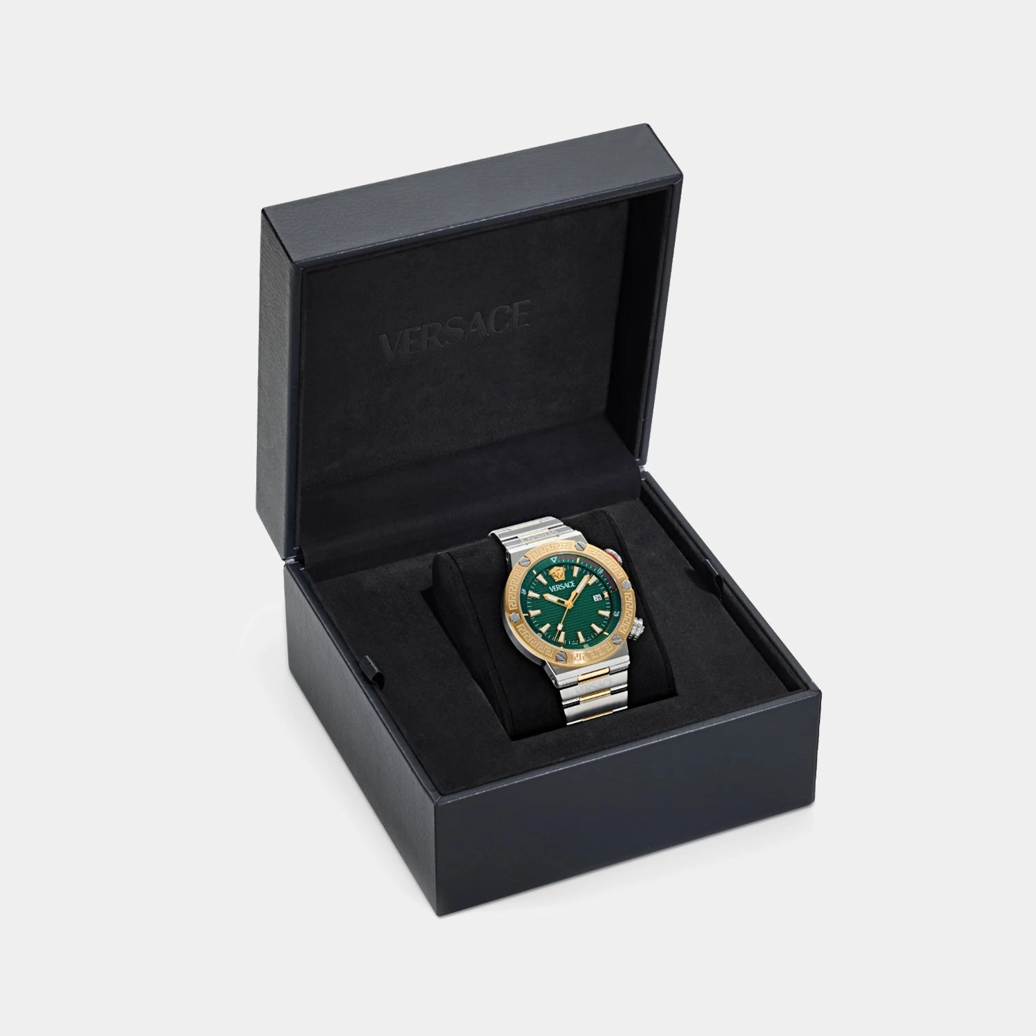 Greca Men Quartz Green Dial Analog Stainless Steel Watch VE8G00524