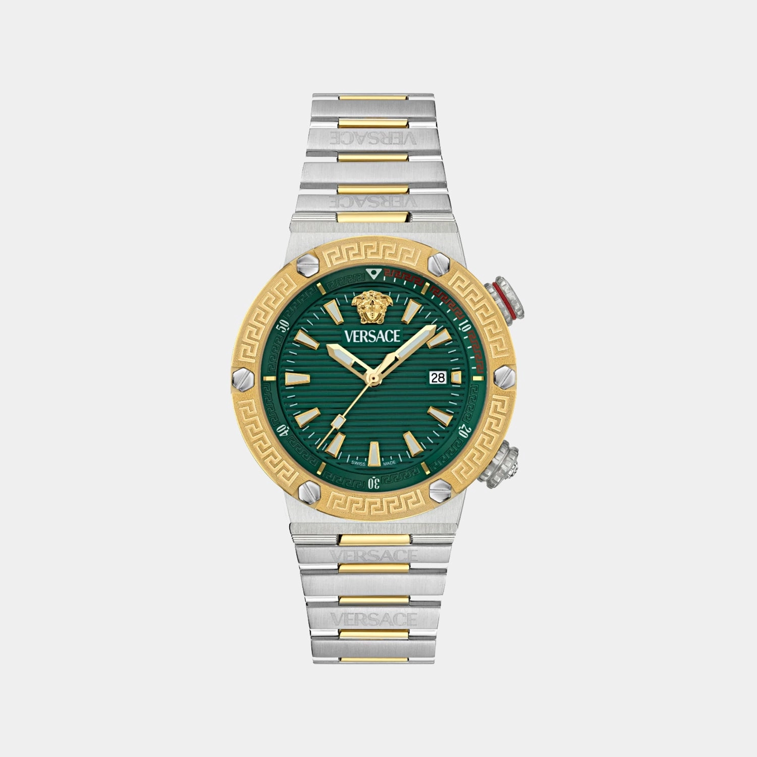Greca Men Quartz Green Dial Analog Stainless Steel Watch VE8G00524