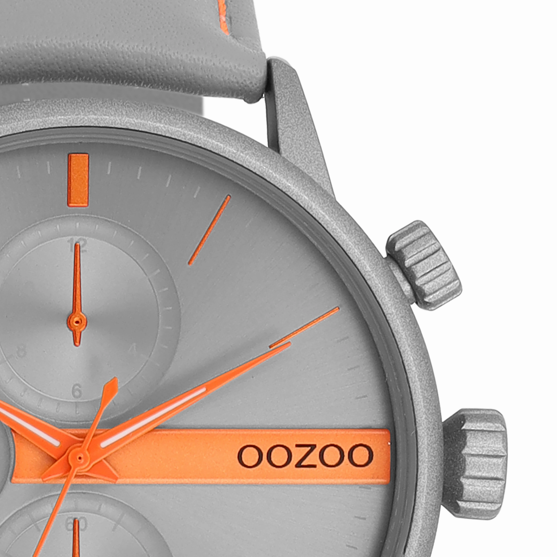 Grey OOZOO watch with leather strap - C11225
