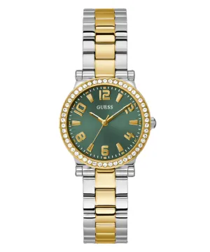 Guess Fawn G2T Green Dial Two Tone Analog Watch GW0686L2