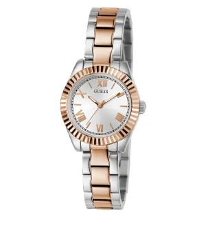 Guess  Mini Luna Silver Dial Two Tone Stainless Steel Watch GW0687L3