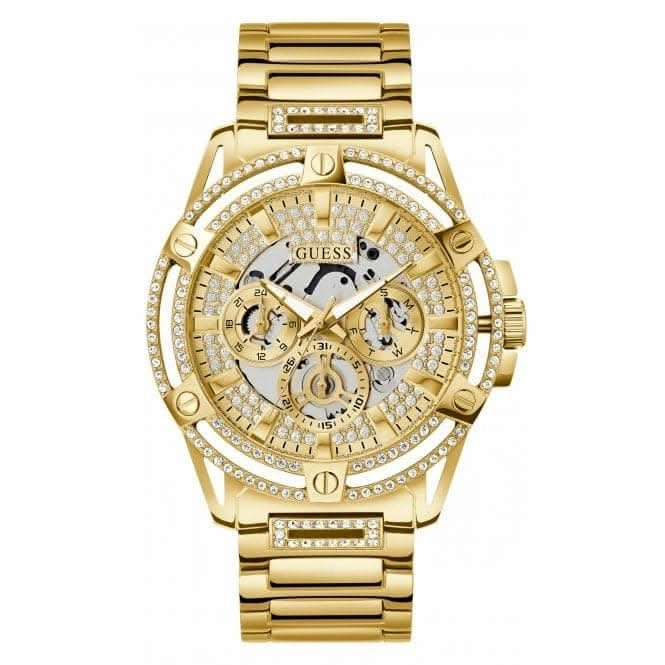 Guess Gents King Stainless Steel Gold Tone Watch GW0497G2
