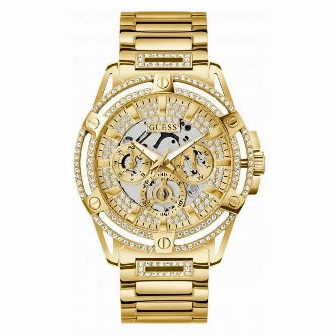 Guess Gents King Stainless Steel Gold Tone Watch GW0497G2