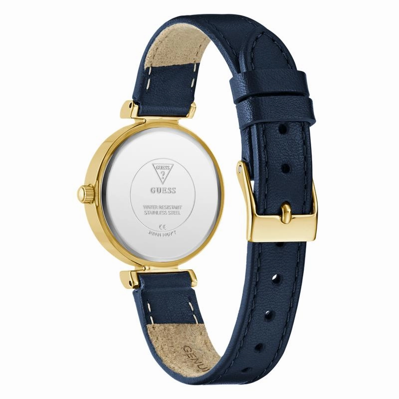 Guess Ladies Blue Gold Tone Analog Watch