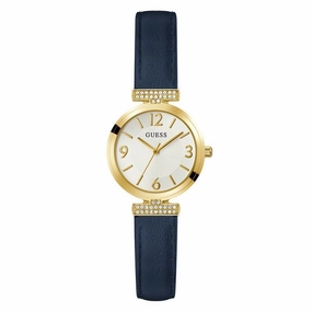 Guess Ladies Blue Gold Tone Analog Watch