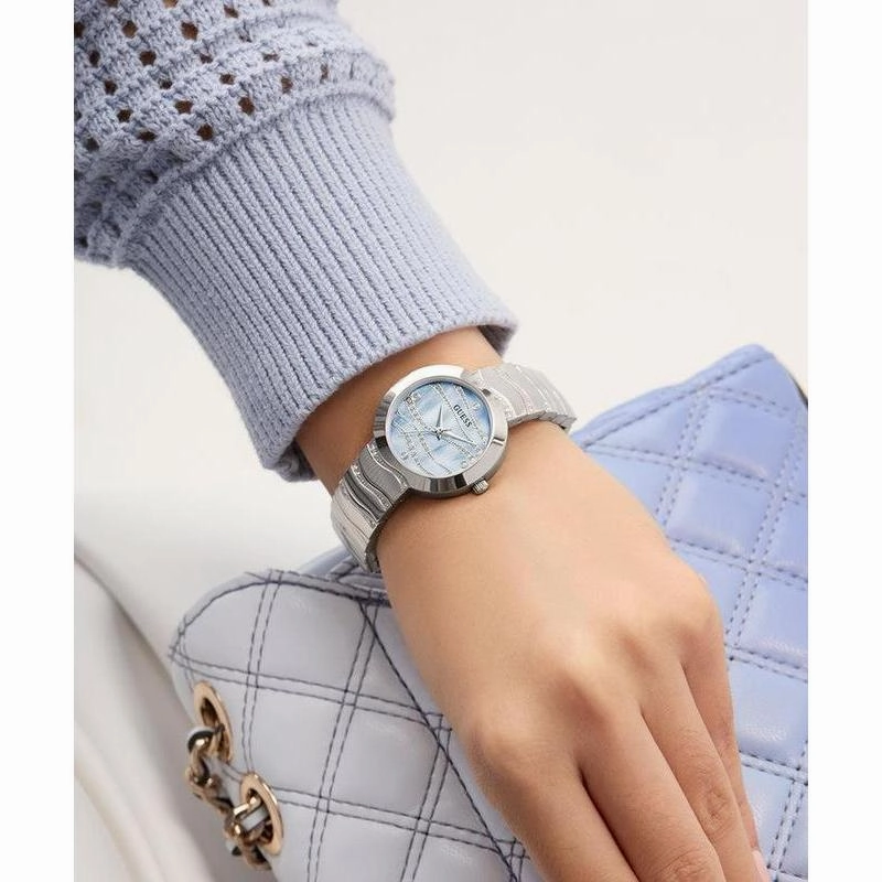 Guess Ladies Silver Tone Analog Watch