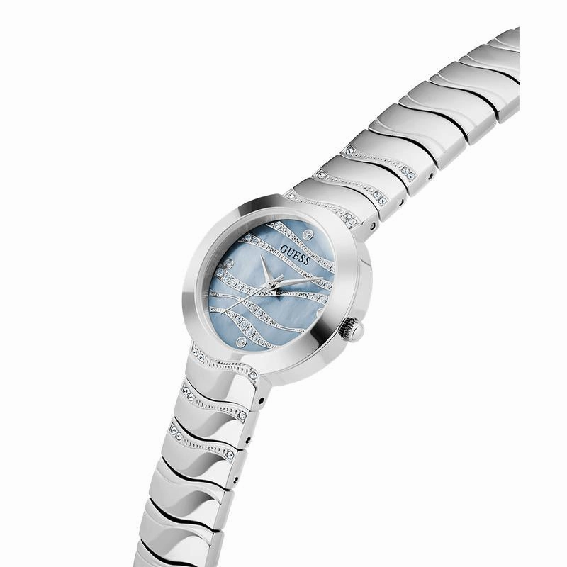 Guess Ladies Silver Tone Analog Watch