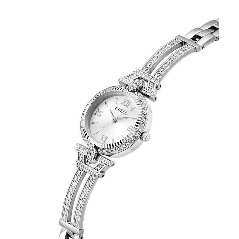 Guess Ladies Silver Tone Analog Watch