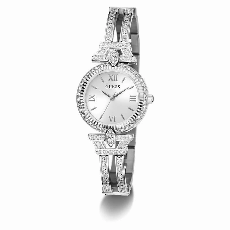 Guess Ladies Silver Tone Analog Watch