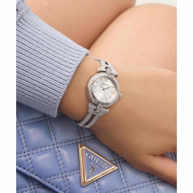 Guess Ladies Silver Tone Analog Watch